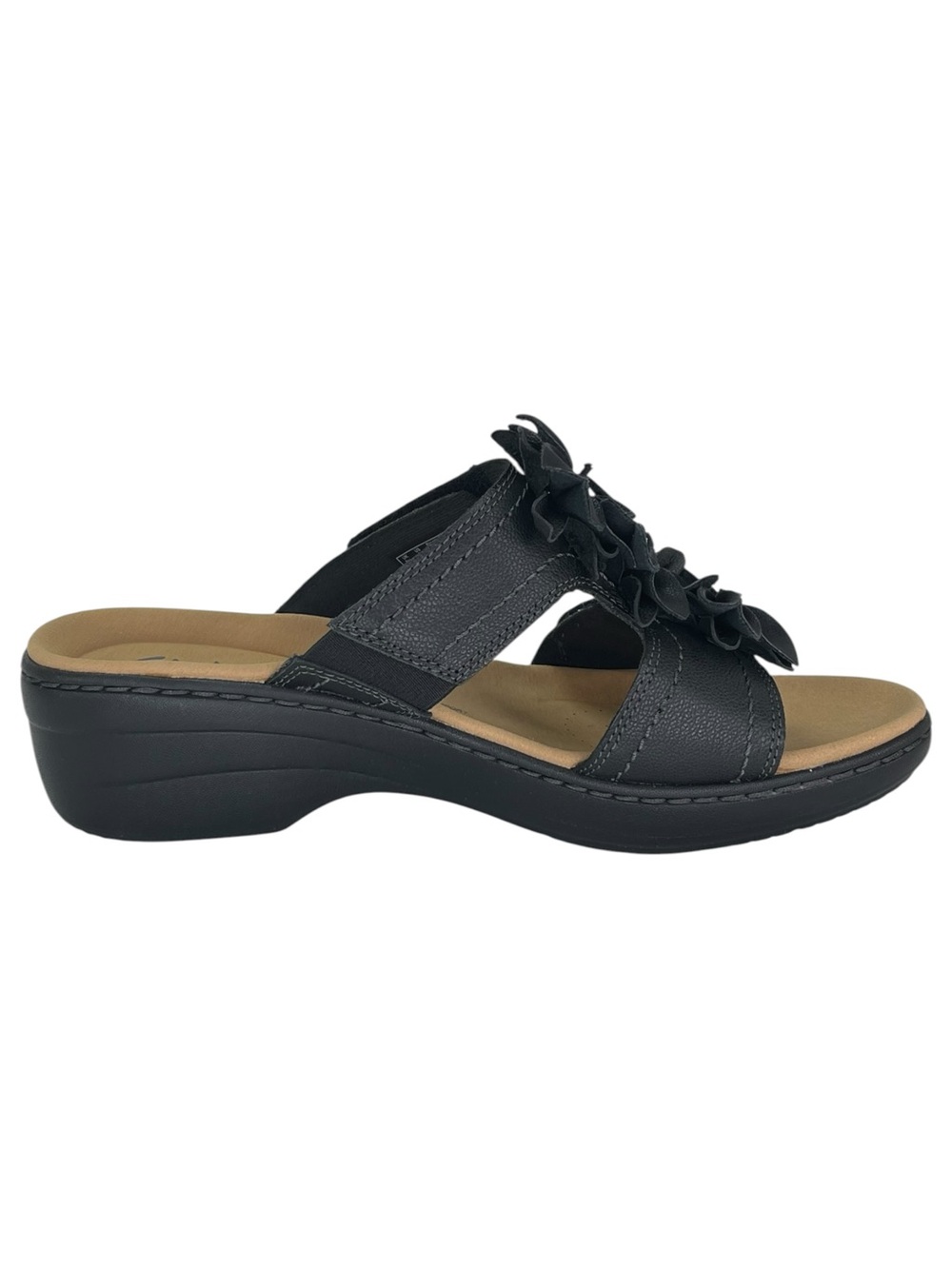 Clarks Merliah Raelyn Black Leather Slip On Womens Sandals Size 10M - Picture 5 of 11